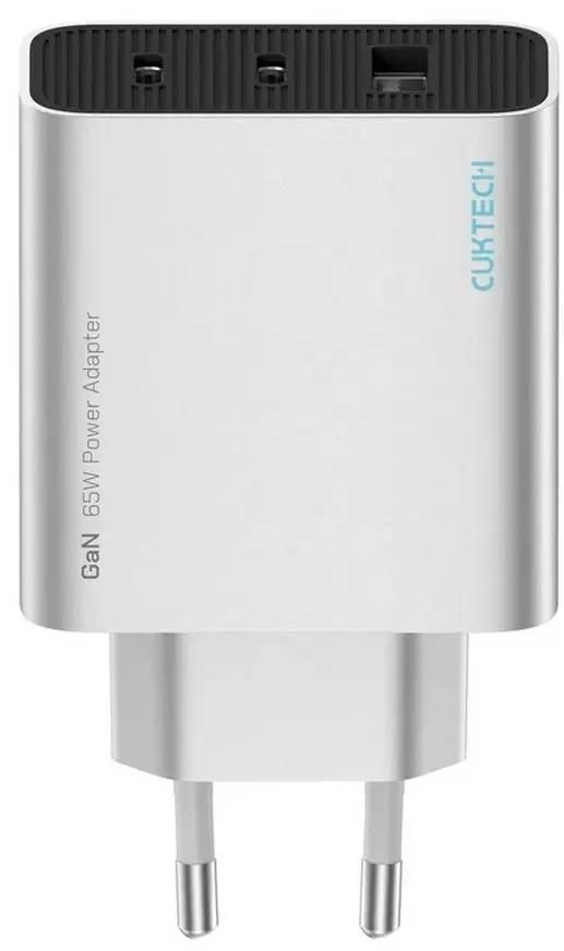 Сетевое зарядное устройство CUKTECH A15CEU,  2xUSB-A,  USB-C, 65Вт, 3A, серебристый [a15c eu]